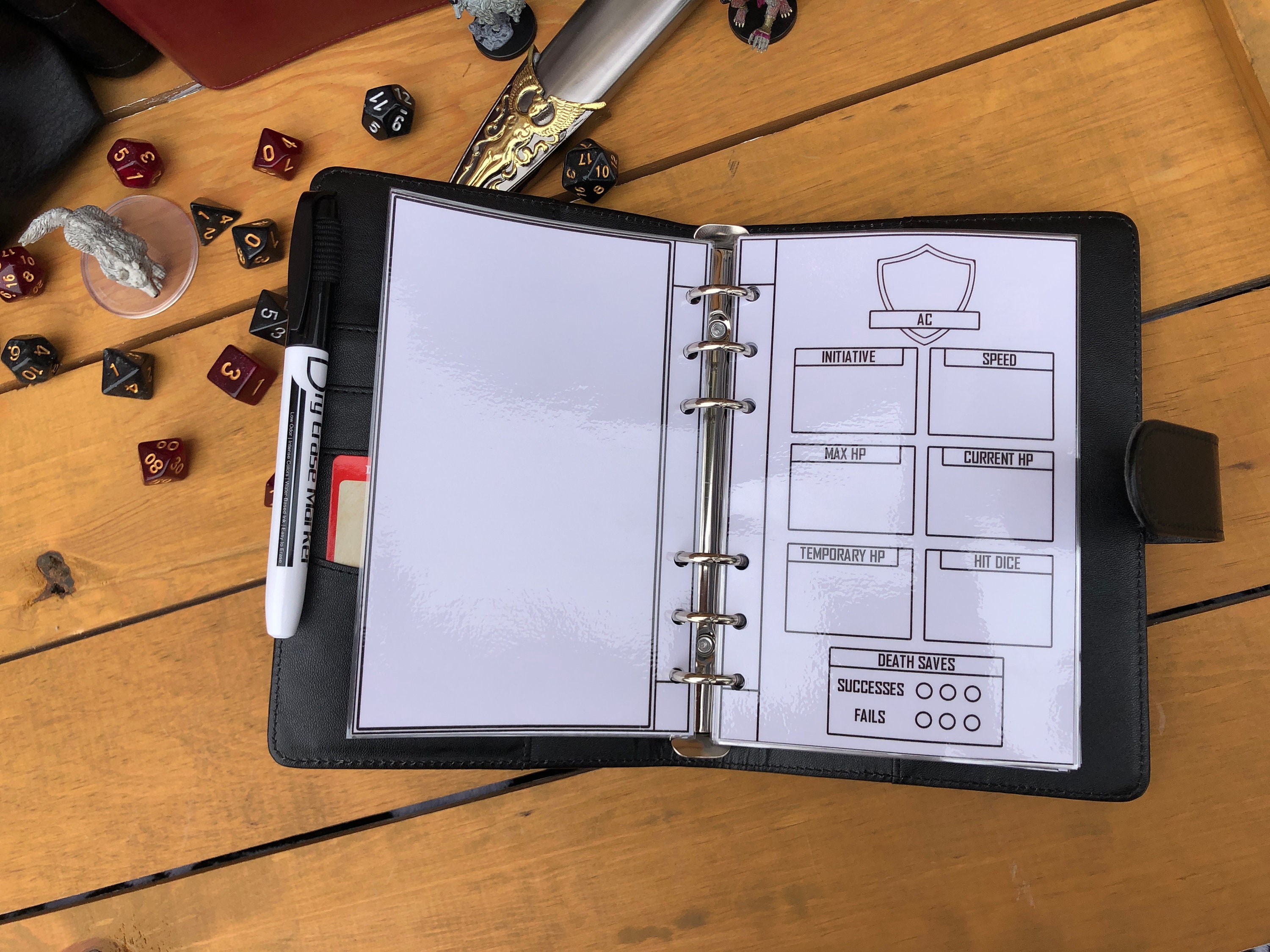 D&amp;D Reusable Character Sheet Binder | Etsy