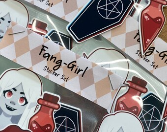 Fang-Girl Vampire Sticker Set