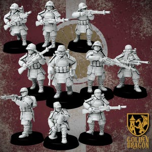 Empire of Japan • Heishi Infantry • Golden Dragon Games •  3D Printed Tabletop Miniature •
