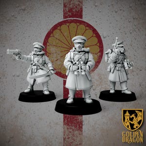 Empire of Japan • Navy Officers • Golden Dragon Games •  3D Printed Tabletop Miniature •
