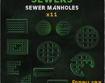 Sewers • Basing Bits • Zabavka Workshop • 3D Printed Tabletop Miniature •
