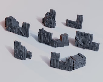 Trench Barricades • Wargame Scatter Terrain • 7 pieces • FDM printed
