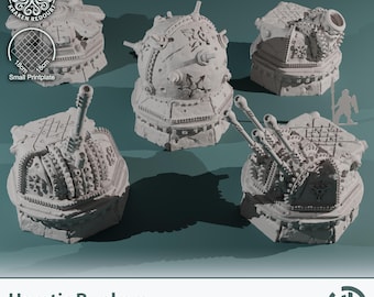 Kraken Redoubt Heretic Bunkers • Wargame Terrain • 5 Piece Set • FDM printed
