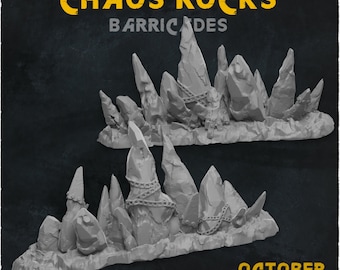 Chaos Rocks Barricades • Terrain • Zabavka Workshop • 3D Printed Tabletop Miniature •