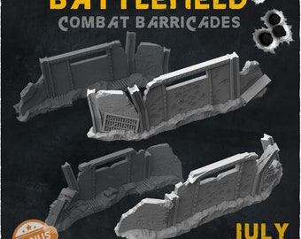 Combat Barricades • Terrain • Zabavka Workshop • 3D Printed Tabletop Miniature •