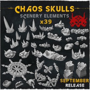 Chaos Skulls • Basing Bits • Zabavka Workshop • 3D Printed Tabletop Miniature •