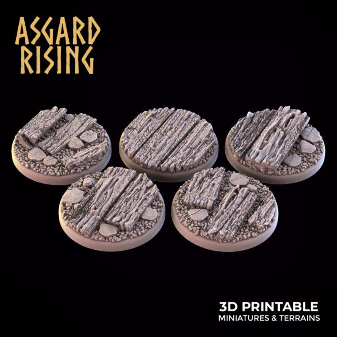 WOODEN RUINS Bases • Asgard Rising Miniatures • 3D Printed Tabletop ...