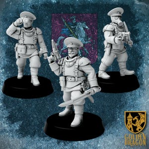 Russian Empire Officers • Golden Dragon Games •  3D Printed Tabletop Miniature •