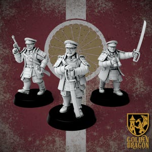 Empire of Japan • Army Officers • Golden Dragon Games •  3D Printed Tabletop Miniature •