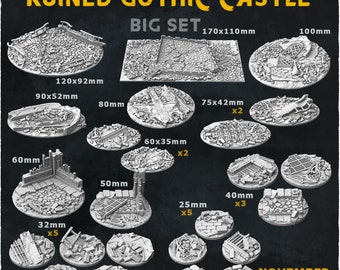 Ruined Gothic Castle Bases • Zabavka Workshop