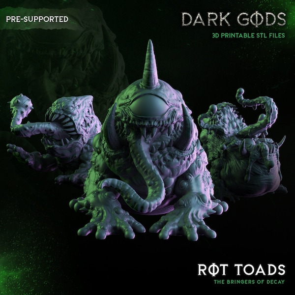 Rot Toads • Plague Demons • Dark Gods •  3D Printed Tabletop Miniature •