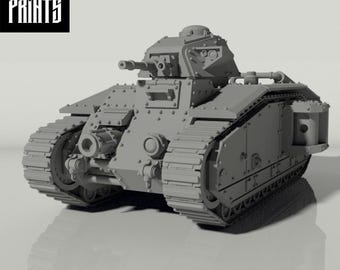 Grim Char B1 Main Battle Tank • Modular • Grim Prints •  FDM Printed Wargaming Tank •