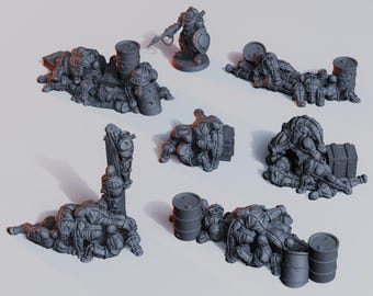 Corpse Barricade Set • Wargame Scatter Terrain • 6 pieces • FDM printed