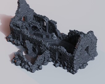 Ruined Church • Wargame Terrain • Playable Interior • Multi piece • FDM printed