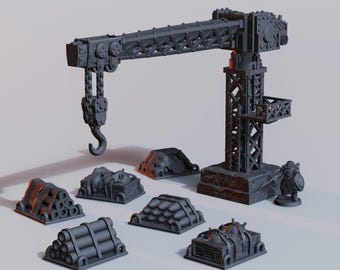 Navel Trainyard • Wargame Scatter Terrain • 7 pieces • FDM printed