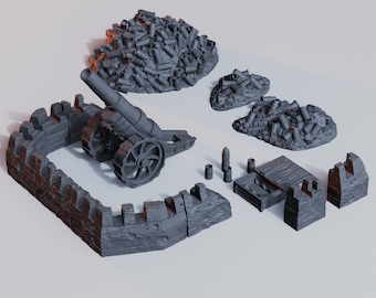 Trench Artillery • Wargame Scatter Terrain • 14 pieces • FDM printed