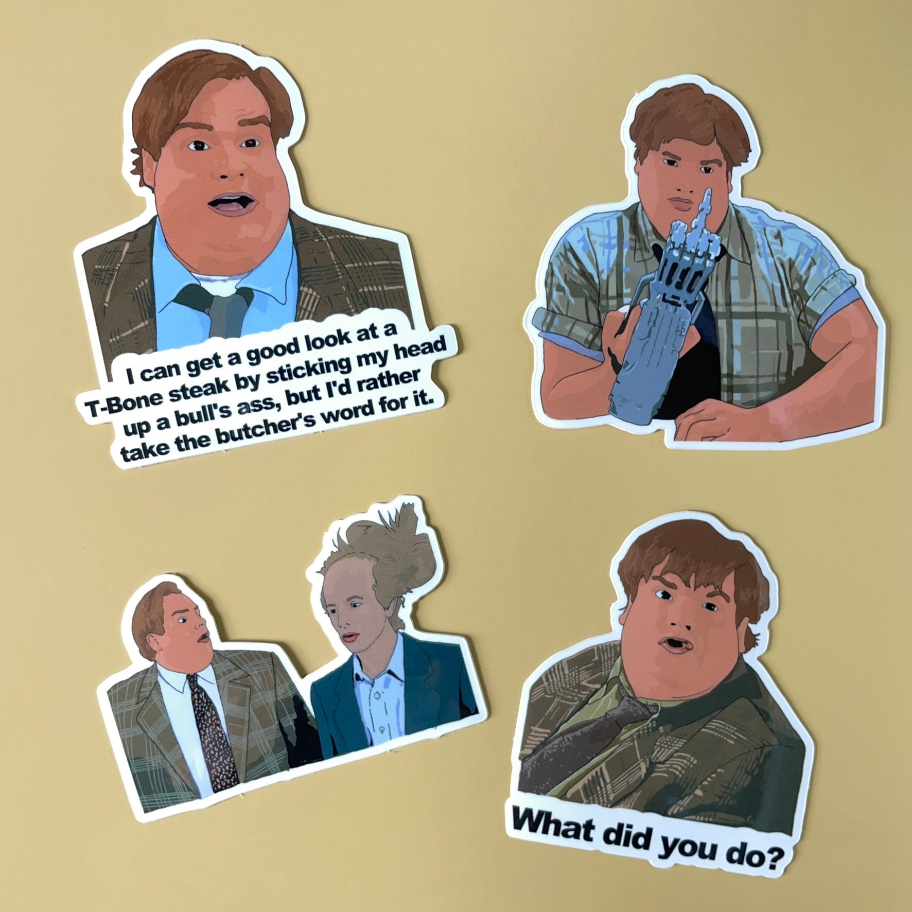 Tommy Boy Vinyl Sticker Pack of 8 - Waterproof - Dishwasher Safe - Outdoor