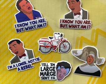 Pee Wee Herman's Big Adventure Vinyl Sticker Pack of 6 -Waterproof - Dishwasher Safe - Outdoor