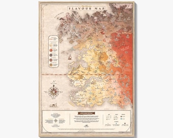 Whisky Flavour Map Rolled Poster | 100 Whiskies Organised by Taste (Hand-Drawn Diagram Print)