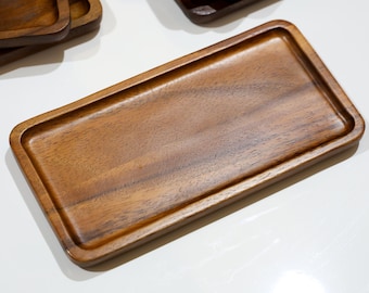 GRADE_B: Handmade Wooden Rectangular Tray Rustic Home Decor