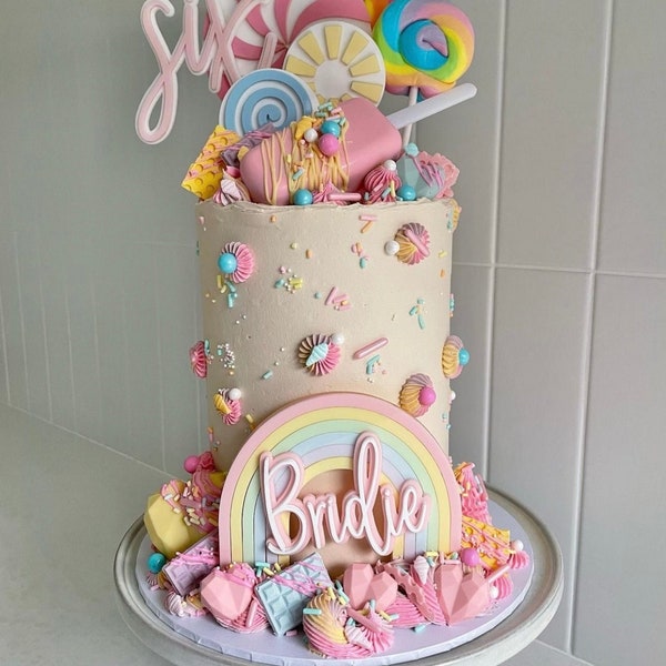 Lollypop and Rainbow set -  cake toppers