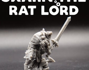Skarn - Rat Lord Berserker - Ratfolk -  Dragon Trapper's Lodge Barrow Critterfolk D&D Dungeons and Dragons Pathfinder Tabletop Miniature NPC