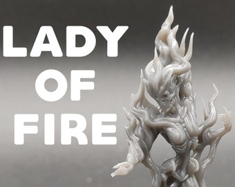 Lady of Fire - Fire Elemental - Printed Obsession - D&D Dungeons and Dragons / Pathfinder Tabletop Miniature Monster