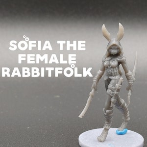 Sofia - Female Rabbitfolk - Hareongon - Galaad Miniatures - D&D Dungeons and Dragons / Pathfinder Tabletop Miniature