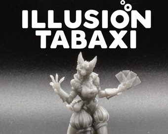 Illusion Tabaxi - Circus Performer Wizard Catfolk Sorcerer - Printed Obsession - D&D Dungeons and Dragons / Pathfinder Tabletop Miniature
