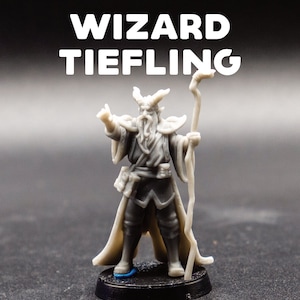 Wizard Tiefling - Devil Sorcerer Spellcaster Warlock - Galaad Miniatures D&D Dungeons and Dragons / Pathfinder Tabletop Miniature Character