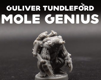 Guliver Trundleford - Mole Genius - Critterfolk of Bluewoods Barrow - Dragon Trapper's Lodge - D&D Dungeons and Dragons Pathfinder Miniatura