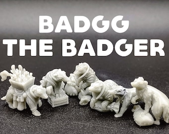Badgg - Badger Familiar - Artificer / Rogue Familiar / Pet - CastNPlay - D&D Dungeons and Dragons / Pathfinder Tabletop Miniature