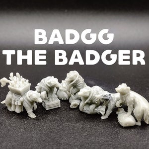 Badgg - Badger Familiar - Artificer / Rogue Familiar / Pet - CastNPlay - D&D Dungeons and Dragons / Pathfinder Tabletop Miniature