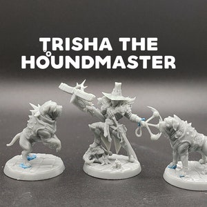 Trisha the Houndmaster - Human Inquisitor / Vampire Hunter - Artisan Guild - D&D Dungeons and Dragons / Pathfinder Tabletop Miniature