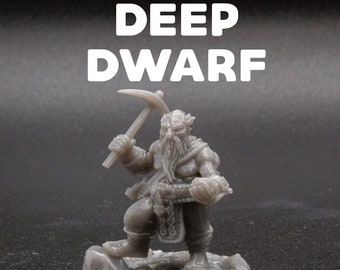 Deep Dwarf - Underdark Duergar or Derro - Printed Obsession - D&D Dungeons and Dragons / Pathfinder Tabletop Miniature Character