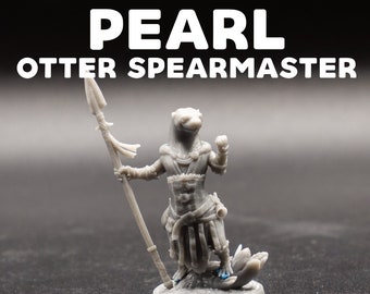 Pearl - Otter Spearmaster - Otterfolk - Champions of The Critterfolk - Dragon Trapper's Lodge - D&D Dungeons and Dragons Tabletop Miniature