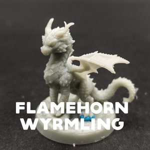 Flamehorn Wyrmling - Baby Dragon - Dragon Trapper&#39;s Lodge - D&D Dungeons and Dragons / Pathfinder Tabletop Miniature