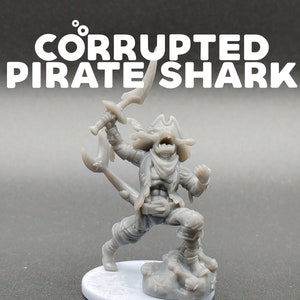 Corrupt Shark Pirate - Hammer Head Shark Swashbuckler - Deep Sea Tales CastNPlay - D&D Dungeons and Dragons / Pathfinder Tabletop Miniature