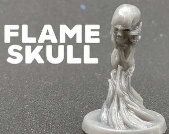 Flameskull - Flying Flaming Skull - - CastNPlay - D&D Dungeons and Dragons / Pathfinder Tabletop Miniature Magic Effect Terrain Flame Skull