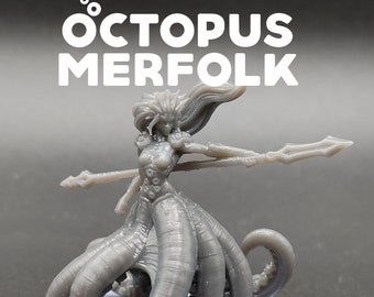 F'yll, Octopus Merfolk - Mujer Calamar - Cuentos de aguas profundas - CastNPlay - D&D Dungeons and Dragons / Pathfinder Tabletop Miniature Sea Monster