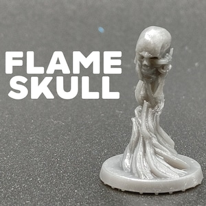 Flameskull - Flying Flaming Skull - - CastNPlay - D&D Dungeons and Dragons / Pathfinder Tabletop Miniature Magic Effect Terrain Flame Skull