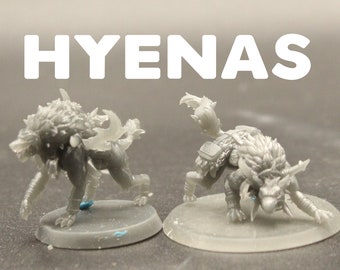 Hienas blindadas - Perros salvajes domesticados - Clan Woodenhorn - CastNPlay - D&D Dungeons and Dragons / Pathfinder Tabletop Miniature Monsters