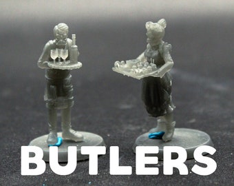 Butler and Maid - Royal Feast - CastNPlay - D&D Dungeons and Dragons / Pathfinder Tabletop Miniature NPC Characters