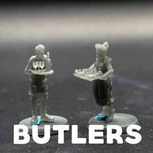 Butler and Maid - Royal Feast - CastNPlay - D&D Dungeons and Dragons / Pathfinder Tabletop Miniature NPC Characters