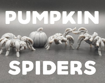 Pumpkin Spiders - Halloween Plant Bugs - Printed Obsession - D&D Dungeons and Dragons / Pathfinder Tabletop Miniature Monsters