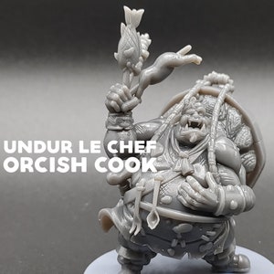 Undur Le Chef - Orc Chef - CastnPlay - D&D Dungeons and Dragons / Pathfinder Tabletop Miniature Character