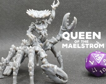 Queen of the Maelstrom - Printed Obsession - Elemental Boss - D&D Dungeons and Dragons / Pathfinder Tabletop Miniature Monster