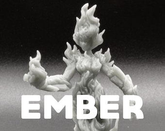 Ember - Fire Elemental - Female Flame Aspect - Printed Obsession - D&D Dungeons and Dragons / Pathfinder Tabletop Miniature Monsters