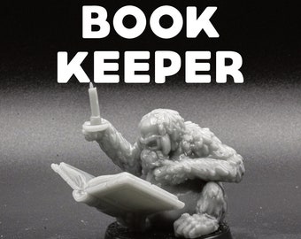 Book Keeper - Awakened Orangutan Monkey Sage Animal - Printed Obsession - D&D Dungeons and Dragons / Pathfinder Tabletop Miniature Monster