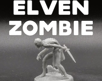 Elven Zombie - Undead Elf Fey Ghoul - Dragon Trapper's Lodge - D&D Dungeons and Dragons / Pathfinder Tabletop Miniature Character Monster